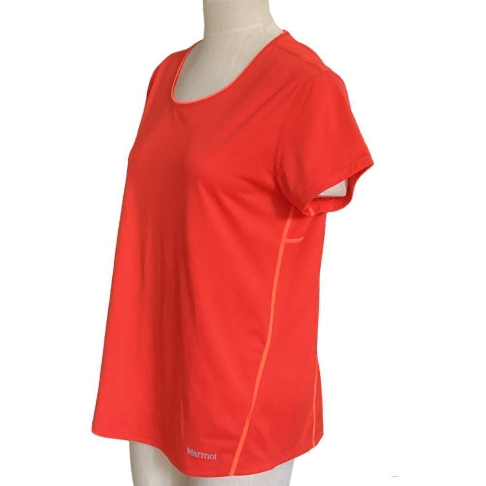 Marmot Running Top Womens Race Kate Logo Quick Dry UPF 50 T-shirt XL #162D - Picture 3 of 8